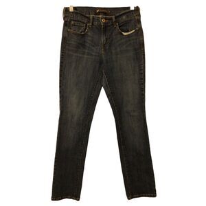 Levi's straight leg jeans womens 4M 27x32 blue denim dark wash stretch